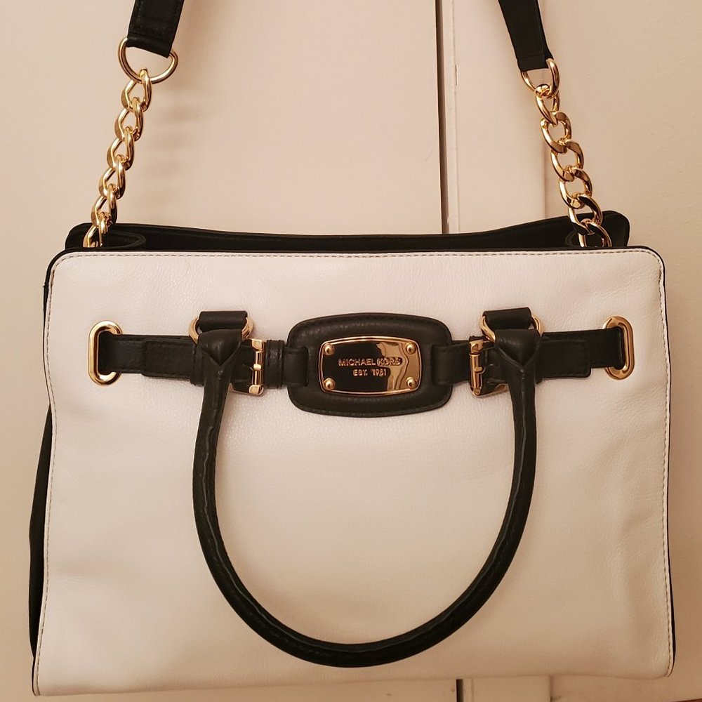 Michael Kors Purse Black & White Canvas Handbag